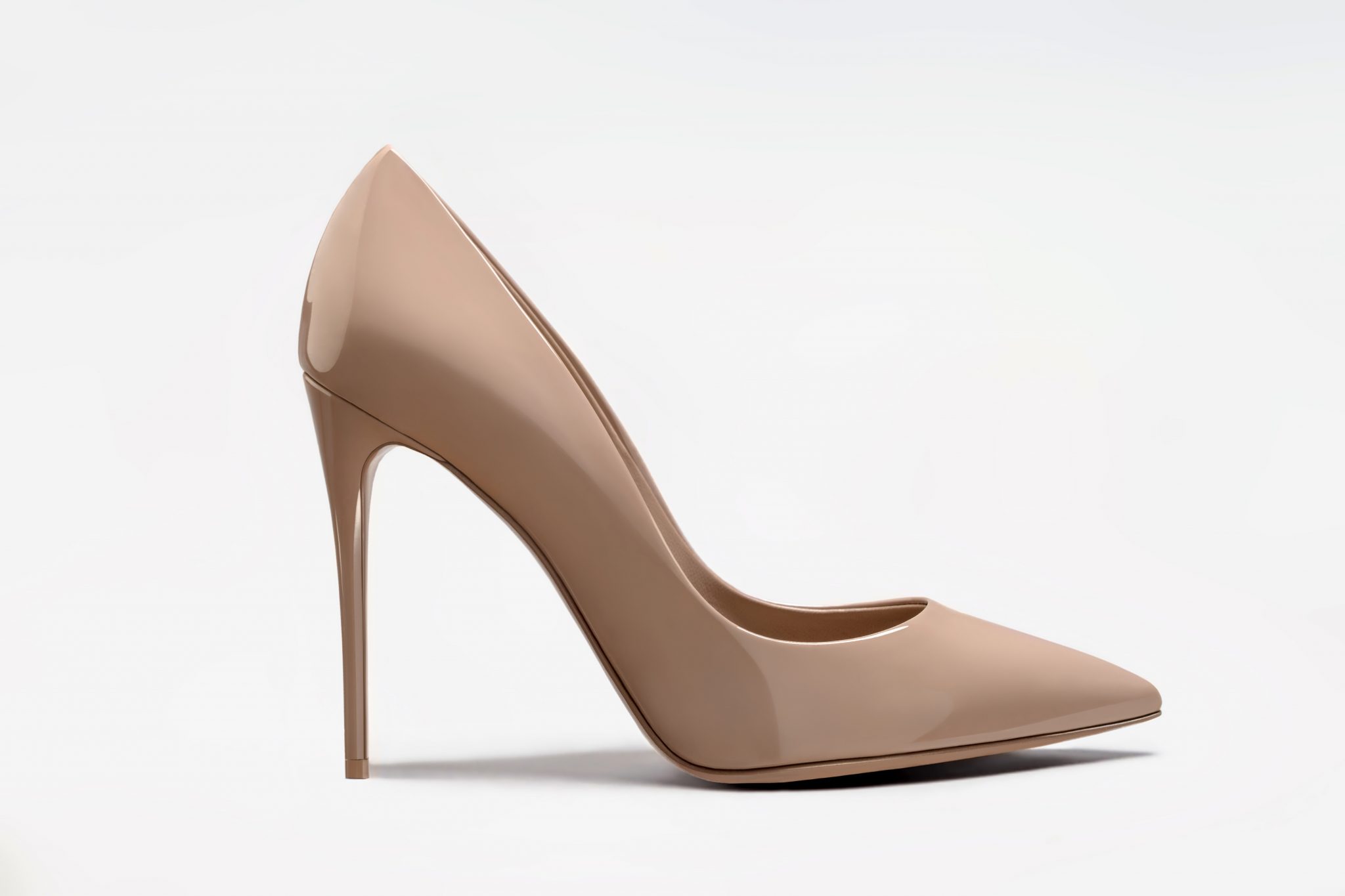 Nude Dolce&Gabbana shoes photoshoot on a white background at Isa Aydin Studio