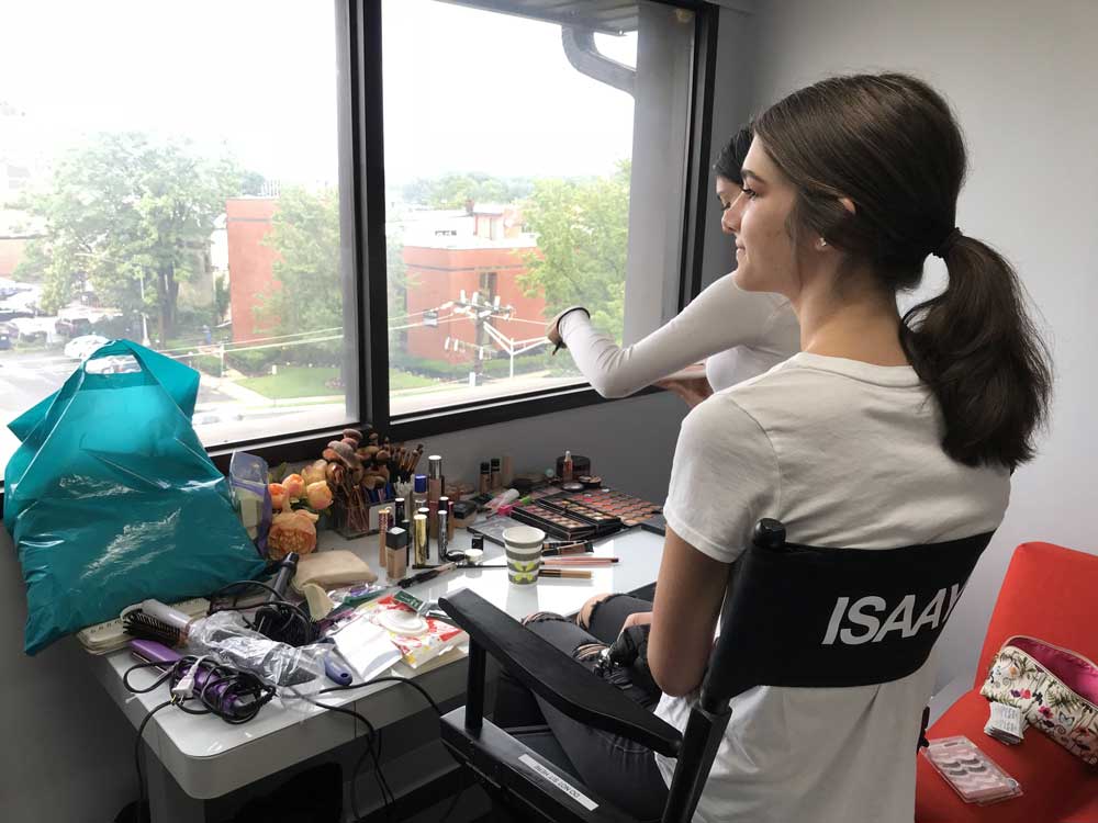 Makeup session with models before a Photoshoot at Isa Aydin Studio